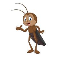 Cartoon cricket presenting vector