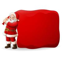 Cartoon Santa Clause pulling a huge bag vector