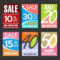 Colorful marketing tag with selling bargain clearance promotion banner vector