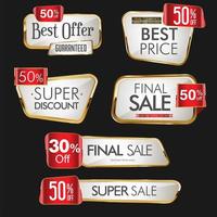 Super sale golden retro badges and labels collection vector