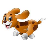 Cartoon little dog running vector