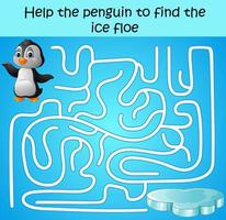 ayuda al pingüino a encontrar el témpano de hielo vector