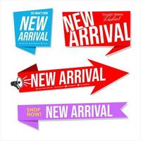 Collection of NEW ARRIVAL product banner flat design for apps and websites vector