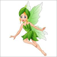 Cartoon beautiful flying fairy vector