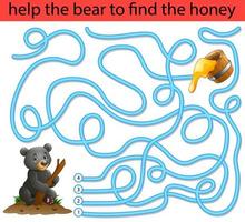 Help the honey bear to find honey vector