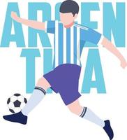 jugador de fútbol, ilustración vectorial argentina. jugador de fútbol argentino jugando vector de fútbol.