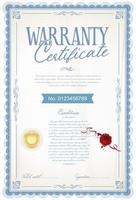 Warranty Certificate retro vintage design vector illustration