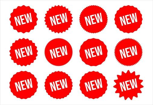 Collection of NEW feature or product badge flat icon for apps and websites vector