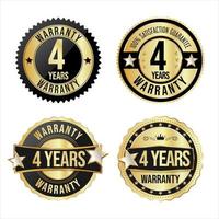 Collection of customer satisfaction  warranty guaranteed gold and black badges vector