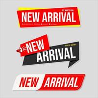 Collection of NEW ARRIVAL product banner flat design for apps and websites vector