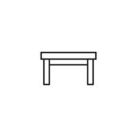 Furniture concept. Vector sign in flat style and editable stroke. Perfect for stores, shops, banners, web sites. Line icon of simple table