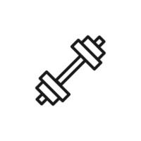 Hotel, holiday, weekend concept. Vector signs drawn in flat style. Perfect for web sites, stores, shops, books. Editable stroke. Line icon of weights or dumbbell