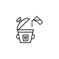 Cooking, food and kitchen concept. Collection of modern outline monochrome icons in flat style. Line icon of water pouring from jar to multi cooker with opened lid vector