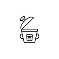 Cooking, food and kitchen concept. Collection of modern outline monochrome icons in flat style. Line icon of multi cooker with opened lid vector