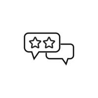 Sign and symbols concept. Outline symbol in flat style. Editable stroke. Line icon of stars inside of speech bubble vector