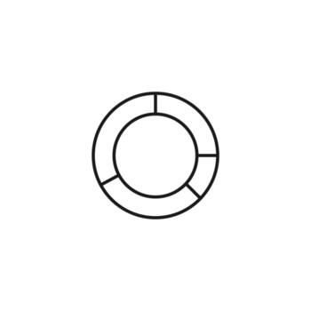Sign, graphics, infographics, diagram for business. Development concept. Outline symbol and editable stroke. Vector line icon of diagram in form of pie chart