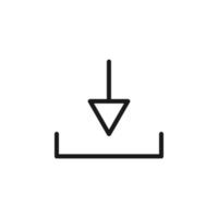 símbolos, signos, interfaz y concepto de internet. ilustraciones monocromáticas simples para sitios web, tiendas, aplicaciones. icono de línea vectorial de flecha hacia abajo rodeada por un círculo vector