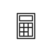 Business, money, finance concept. Vector signs drawn with black line. Suitable for adverts, web sites, apps, articles. Line icon of calculator