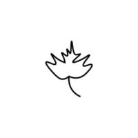 Monochrome outline sign suitable for web sites, books, banners, stores, advertisements. Editable stroke. Line icon of leaf of maple vector