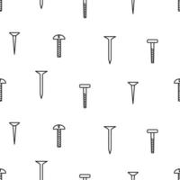 Seamless pattern nails screws, vector doodle set of building elements