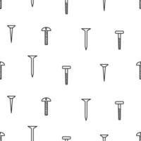 Seamless pattern nails screws, vector doodle set of building elements