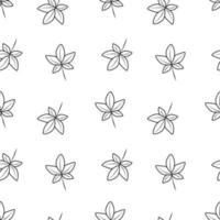 Seamless pattern leaves abstract, natural background, vector floral, doodle sketch