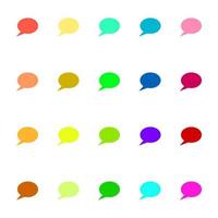 Line icon pack of bright vivid multicolored speech bubbles in cloud form vector