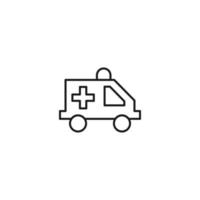 Medicine and healthcare concept. Simple monochrome illustration for web sites, stores, apps. Editable stroke. Vector line icon of ambulance