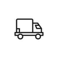 Road, transport, traffic sign. Vector symbol perfect for adverts, store, shops, books. Editable stroke. Line icon of truck