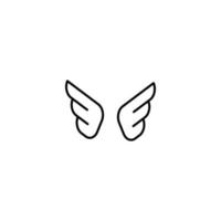 Monochrome outline sign suitable for web sites, books, banners, stores, advertisements. Editable stroke. Line icon of wings vector