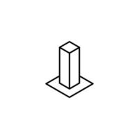 Monochrome outline sign suitable for web sites, books, banners, stores, advertisements. Editable stroke. Line icon of windowless construction on platform vector