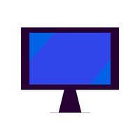 Vibrant icon of computer with blue monitor. Suitable for signboards, shops, banners, books etc.