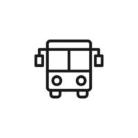 Road, transport, traffic sign. Vector symbol perfect for adverts, store, shops, books. Editable stroke. Line icon of front view of bus
