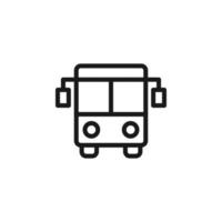 Road, transport, traffic sign. Vector symbol perfect for adverts, store, shops, books. Editable stroke. Line icon of front view of bus