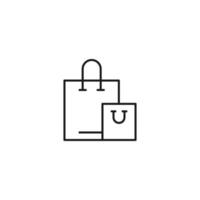 Shopping, sell and purchase concept. Vector signs in flat style. Suitable for adverts, web sites, articles. Editable stroke. Line icon of various bag for shopping