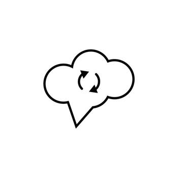 concepto de signos y símbolos. símbolo de contorno en estilo plano. trazo editable. icono de línea de flechas dentro de la burbuja del habla en forma de nube vector