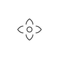 Monochrome outline sign suitable for web sites, books, banners, stores, advertisements. Editable stroke. Line icon of simple flower with round petal vector