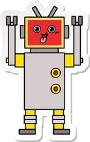 sticker of a cute cartoon robot vector