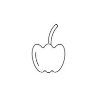 Plant food concept. Fruit and vegetable sign. Vector symbol perfect for stores, shops, banners, labels, stickers etc. Line icon of bell pepper