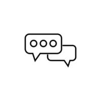 Sign and symbols concept. Outline symbol in flat style. Editable stroke. Line icon of big dots inside of rectangular speech bubble vector