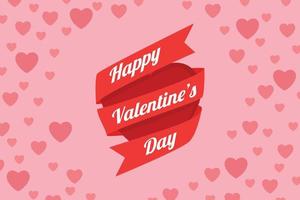 Valentine's day background with ribbon. vector