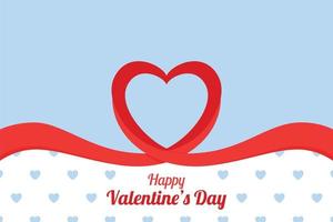 Valentine's day background with ribbon. vector