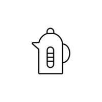 Household and daily routine concept. Single outline monochrome sign in flat style. Editable stroke. Line icon of electric kettle vector