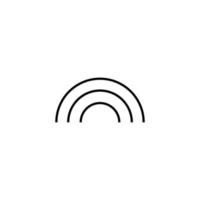Vector symbol in flat style. Editable stroke. Perfect for internet stores, sites, articles, books etc. Line icon of simple monochrome rainbow
