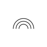 Vector symbol in flat style. Editable stroke. Perfect for internet stores, sites, articles, books etc. Line icon of simple monochrome rainbow