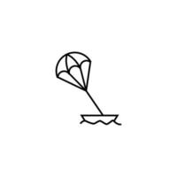 actividades de verano, concepto de vacaciones y vacaciones. signo vectorial en estilo plano. adecuado para sitios web, tiendas, artículos, libros, etc. icono de línea de parapente vector