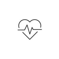 Medicine and healthcare concept. Simple monochrome illustration for web sites, stores, apps. Editable stroke. Vector line icon of pulse or heart rate