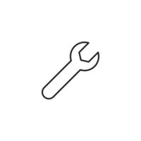 Setting or engineering concept. Vector sign drawn with thin line. Editable stroke. Perfect for web sites, stores, shops. Vector line icon of wrench for building and renovation