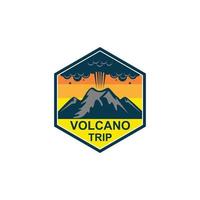 Volcano mountain logo. Simple illustration of volcano mountain vector logo