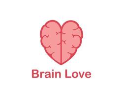 Brain love icon template vector